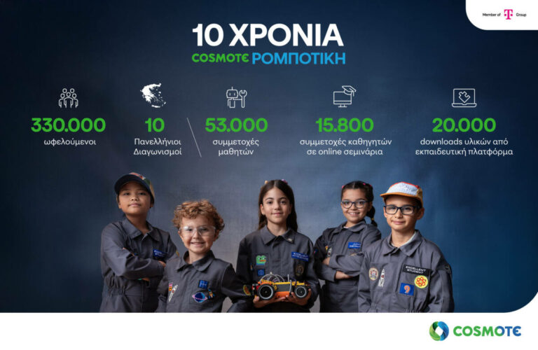 Δέκα χρόνια η COSMOTE συμβάλλει στην ανάπτυξη της εκπαιδευτικής ρομποτικής και των ψηφιακών δεξιοτήτων των νέων