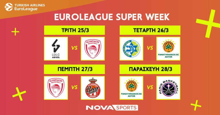 Νovasports: Μπασκετική πανδαισία με την τελευταία «Διαβολοβδομάδα» της EuroLeague, ημιτελικά EuroCup και Κλήρωση FIBA EuroBasket Ανδρών2025!